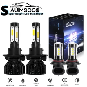 White LED Headlight Hi/Lo + Fog Light Bulbs For Ford F-250 Super Duty 2005-2020 - Picture 1 of 12