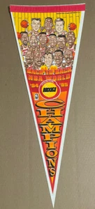 Vtg Houston Rockets 94 95 NBA Pennant Back World Champions Players Faces - Picture 1 of 4