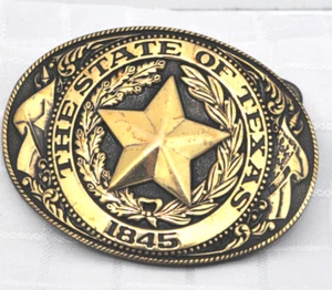 THE STATE OF TEXAS 1845 OVAL BELT BUCKLE - Picture 1 of 3