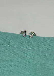 Tiffany & Co. Sterling Silver Elsa Peretti Diamonds by the Yard Earrings - Picture 1 of 6