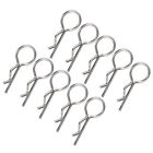 New 10Pcs 10.5MM RC Car Shell Clip RShape Metal Body Clips Pins For 1/5 1/