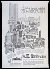 Vintage FRANKFURT GERMANY Architecture TRAVEL POSTER Art / Pablo de la Riestra