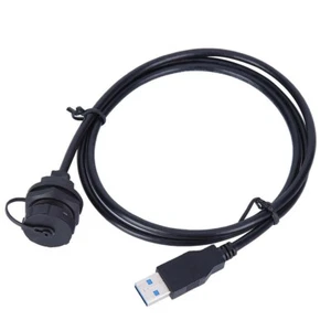 Waterproof USB 3.0 Type A Panel Mount Connector Female Socket With Cable - Picture 1 of 10