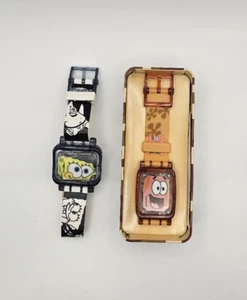 SPONGEBOB SQUAREPANTS & FRIENDS Patrick Burger King Lot of 2 Watchs 1 Tin 2004 - Picture 1 of 5