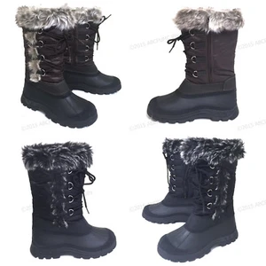 Brand New Womens Winter Boots Fur Warm Insulated Waterproof Zipper Ski Snow Shoe - Picture 1 of 26