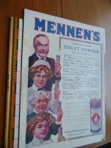 Anuncio de revista de 1900 para talco en polvo para hombres - aceite 3 en 1 - Imagen 1 de 2