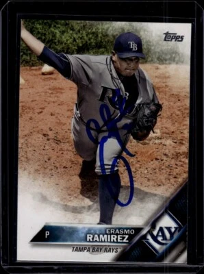 2016 Topps #483 Autographed Erasmo Ramirez Trading Card - Image 1 of 2