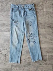 Girl's Epic Threads Blue Denim Jeans Pants Size 14 Stars & Fraying Style - Picture 1 of 18