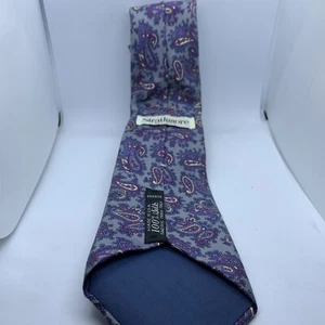 Strathmore Men's Traditional Neck Tie Pattern Handmade 100% Silk Italy Purple - Picture 1 of 4