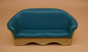 Fisher Price Loving Family Dollhouse Green Tan Living Room Couch Sofa Seat EUC - Picture 1 of 7