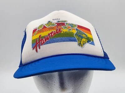 Винтажная бейсболка Hawaiian Island map Blue Trucker - Изображение 1 из 2
