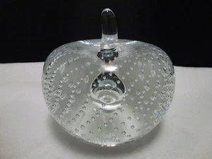 Caithness Scotland Art Glass Paperweight CLEAR Controlled Bubbles APPLE - Picture 1 of 8