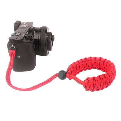 Braided 550 Paracord Adjustable Camera Wrist Strap Bracelet f Canon Nikon (Red) - Image 1 of 4