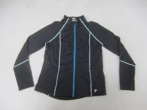 Fila Jacket Womens Black Sport Performance Fleece Zip Mock Neck Activewear - Picture 1 of 7