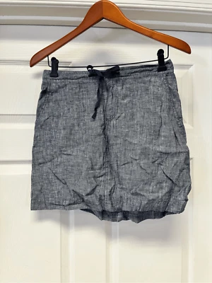 Sophie Max Vanessa Blue Dark Chambray Linen Tue Waist Skirt sz XS NWT - Image 1 of 4