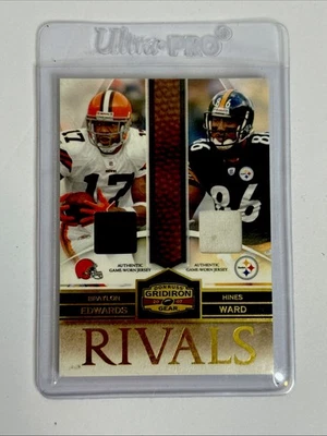 2007 Donruss Gridiron Gear Rivals Silver #R-13 Braylon Edwards Hines Ward 013/10 - Image 1 of 4