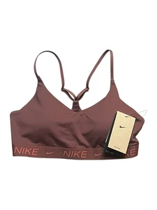 Sujetador deportivo ajustable acolchado soporte medio ligero Nike Indy para mujer rojo sepia - Imagen 1 de 8