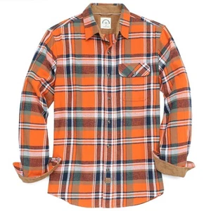 ® Mens Flannel Shirts Long Sleeve Flannel Shirt for Men Casual Button Down Br... - Picture 1 of 6