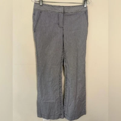 Kenneth Cole Reaction 阔腿裤细黑白条纹 尺寸 4 — 第 1/4 张图片