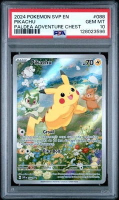 PSA 10 GEM MINT Pikachu SV Black Star Promo 088 Paldea Adventure Chest Pokemon - Image 1 of 2