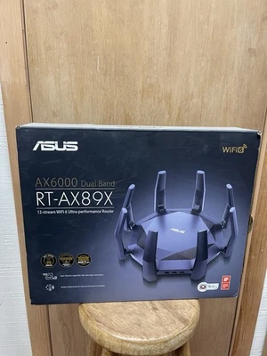 ASUS AX6000 RT-AX89X Dual-Band Gaming Router -Black WiFi 6 NEVER USED NICE - Image 1 of 4