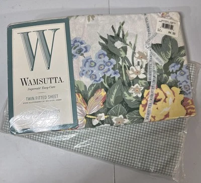 Лот 2 Wamsutta Twin простыня верхний цветочный низ имбирь зеленый спальня новый - Изображение 1 из 4