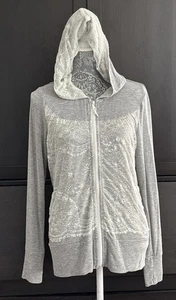 Evy's Tree grau Spitze weich Hoodie Boho romantisch Cottagecore Langarm Gr. XL - Bild 1 von 13