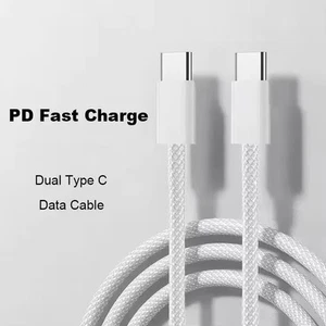 Kabel USB typu C do C szybki przewód nylon pleciony 1m - Zdjęcie 1 z 4