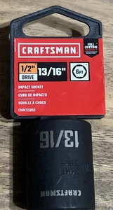✅ Craftsman 1/2" Drive 13/16” Impact Socket 6 Point CMMT15855 - NEW - Picture 1 of 3