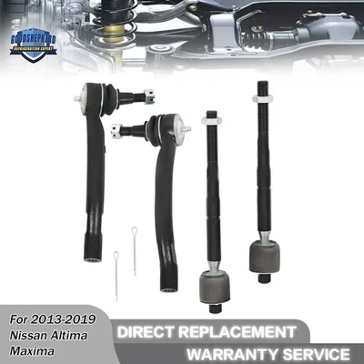 Extremidades dianteiras internas e externas da haste de amarração 4x para 2014-2017 2018 2019 Nissan Altima Maxima - Imagem 1 de 4