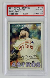 2016 Topps Heritage Dallas Keuchel PSA 10 GEM Throwback Variation SSP #430 Pop 3 - Bild 1 von 2