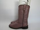 Acme Womens Size 6 M Purple Leather Roper Cowboy Western Boots
