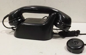 Altes Büro/Haus Telefon( Bakelit) ohne Wählscheibe schwarz G 6 - 08/58 mit Kabel - Bild 1 von 8