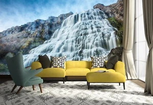 3D White Waterfall 1203 Wallpaper Mural Wall Print Wall Wallpaper Murals US Coco - Picture 1 of 11