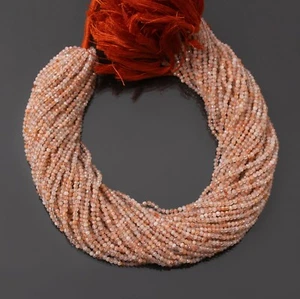 A+++ Beautiful Sunstone Micro Faceted Round Gemstone Beads Strand 12.5'' Jewelry - Picture 1 of 15