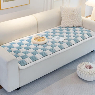 Thick Couch Cover Fuzzy Sofa Mat Cushion Non-Slip Seat Cover Protector f Ped Dog - Image 1 of 4