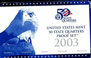 2003-S US Proof State Quarter Mint Set 5 Coins CN CLAD 20uoh0720 - Picture 1 of 3