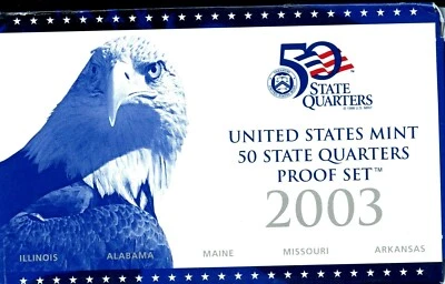 2003-S US Proof State Quarter Mint Set 5 Coins CN CLAD 20uoh0720 - Image 1 of 3