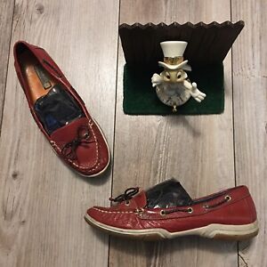 SPERRY TOP-SIDER BAND OF OUTSIDERS red leather slip on shoes 7.5 M 983822