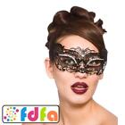 Wicked Metal Eye Mask Black Diamantes Eyemask Ladies Adults Fancy Dress