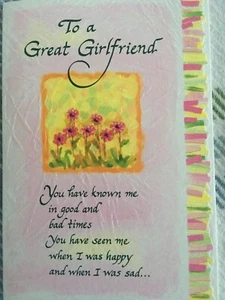 New Blue Mountain Arts Card TO A GREAT GIRLFRIEND  - Picture 1 of 4