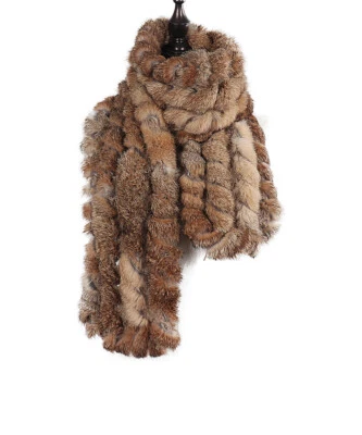 New Winter Warm Fur 100% Real Rex Rabbit Fur Collar Scarf Shawl Neck Warmer  - Image 1 of 4