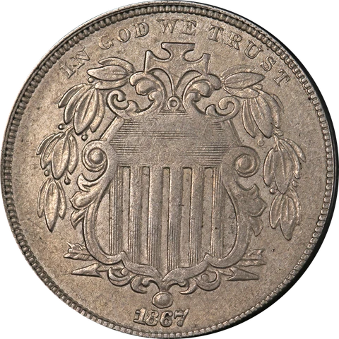 1872 Shield Nickel Doubled Die Obverse Nice BU Details Great Eye Appeal Cover