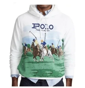 Polo Ralph Lauren Herren Medium Allover-Druck Fleece Hoodie Sweatshirt Neu mit Etikett - Bild 1 von 16