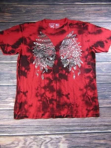 Xtreme Couture Affliction Mens 2XL Red T Shirt Skull Tribal Biker Motorcycle - Picture 1 of 6