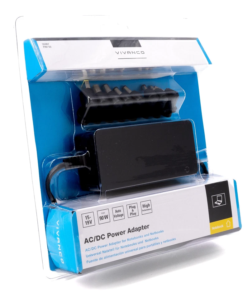Vivanco AC/DC Universal Ladegerät PAH 50 Netzteil Stecker Notebook Laptop 315 - Bild 1 von 1