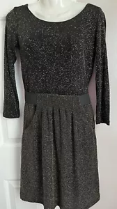 Miss Sixty M60 Dress Size 0 Black With Gold Metallic Dress Polyester Knit - Picture 1 of 11