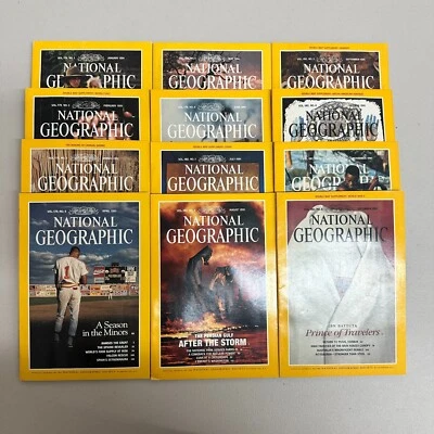 National Geographic Magazine 1991 Volume 179 & 180 | Set of 12 w/ 6  Maps Foto 1 de 4