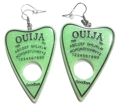 PENDIENTES OUIJA brillo Spirit Board Planchette gótico oculto bruja halloween 3H Foto 1 de 3