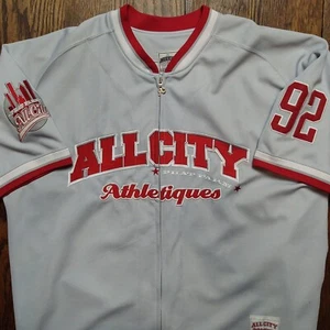 VTG Phat Farm Jersey 1992 All City Athletiques Full Zip Spell Out Logo Men's XL - Picture 1 of 19